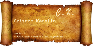 Czitrom Katalin névjegykártya